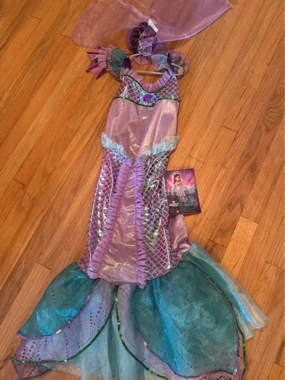 Purple and Teal Mermaid One-Piece Halloween Costume Small